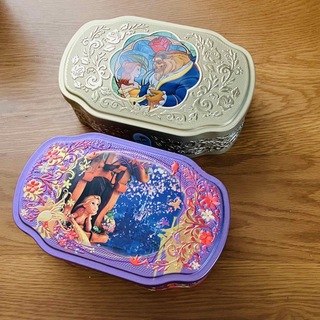 Disney - ディズニー　ラプンツェル　美女と野獣　お菓子　空き缶