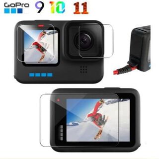 GoPro Hero11/10/9 対応フィルム　レンズカバー　電池カバー(ビデオカメラ)