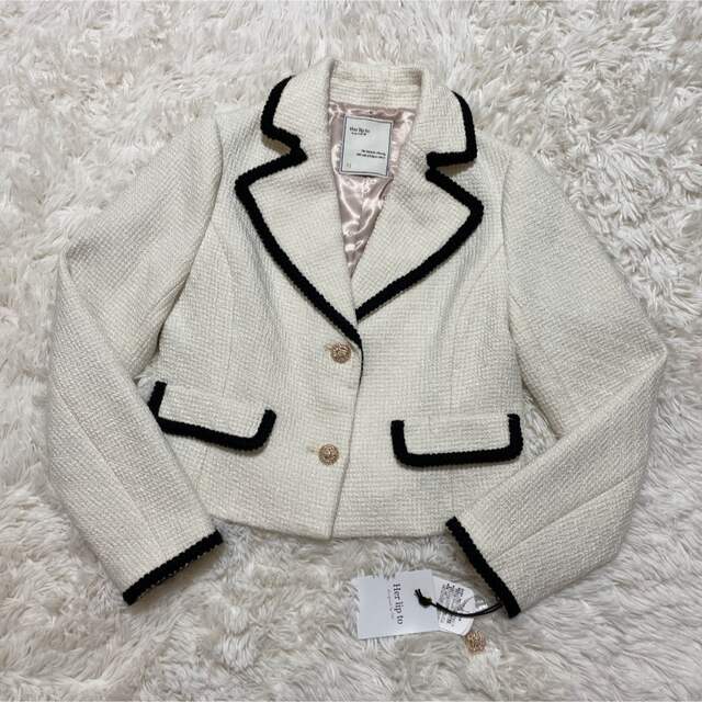 Her lip to(ハーリップトゥ)のherlipto Wool-Blend Cropped Tweed Blazer レディースのジャケット/アウター(テーラードジャケット)の商品写真