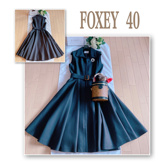 おトク】 FOXEY 極美品 Rene 21万2018年高級シルクウールワンピース40