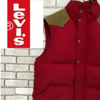 リーバイス(Levi's)のリーバイス ☆ コーディロイ 切り替え カラー レッド ダウンベスト Sサイズ(ダウンベスト)