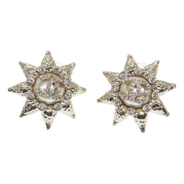 超特価sale開催!】 CHANEL ゴールド系【中古】 ピアス ラインストーン