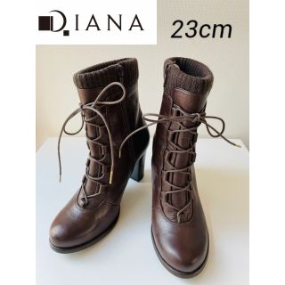 ダイアナ(DIANA)の【DIANA】ダイアナ レースアップショートブーツ 23cm  ブラウン(ブーツ)