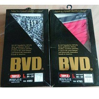ビーブイディー(BVD)のBVD Ｔバックビキニ (Ｌサイズ)  レッドとアニマル柄の２枚セット(その他)