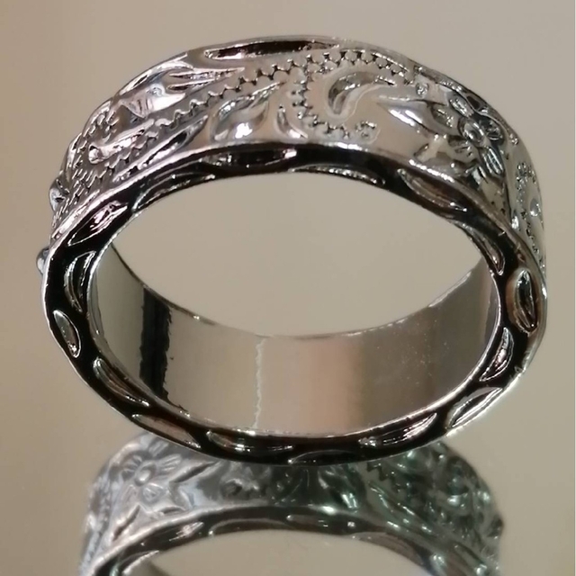 【SALE】リング メンズ レディース シルバー フラワー 花 指輪 20号 メンズのアクセサリー(リング(指輪))の商品写真