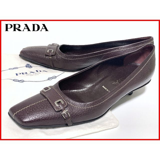PRADA プラダ 36≒23cm パンプス レザー 濃紫 パープル E