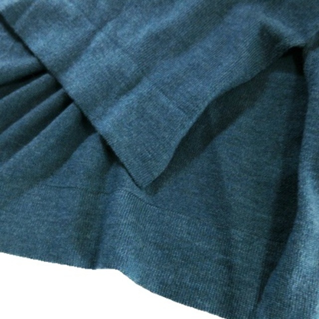 NATURAL BEAUTY BASIC(ナチュラルビューティーベーシック)のナチュラルビューティーベーシック ニット Vネック 七分袖 ウール混 M 青緑 レディースのトップス(ニット/セーター)の商品写真
