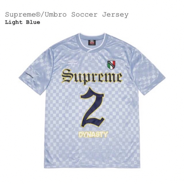 Supreme(シュプリーム)のSupreme Umbro Soccer Jersey blue Lサイズ スポーツ/アウトドアのサッカー/フットサル(ウェア)の商品写真