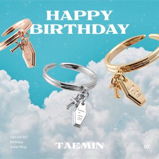 シャイニー(SHINee)の新品 TAEMIN テミン バースデーイニシャルリング ゴールド SHINee(アイドルグッズ)