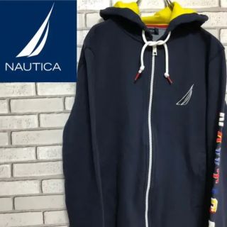 ノーティカ(NAUTICA)のノーティカ☆刺繍ロゴ入り ネイビーマリンパーカー スウェット Mサイズ(パーカー)