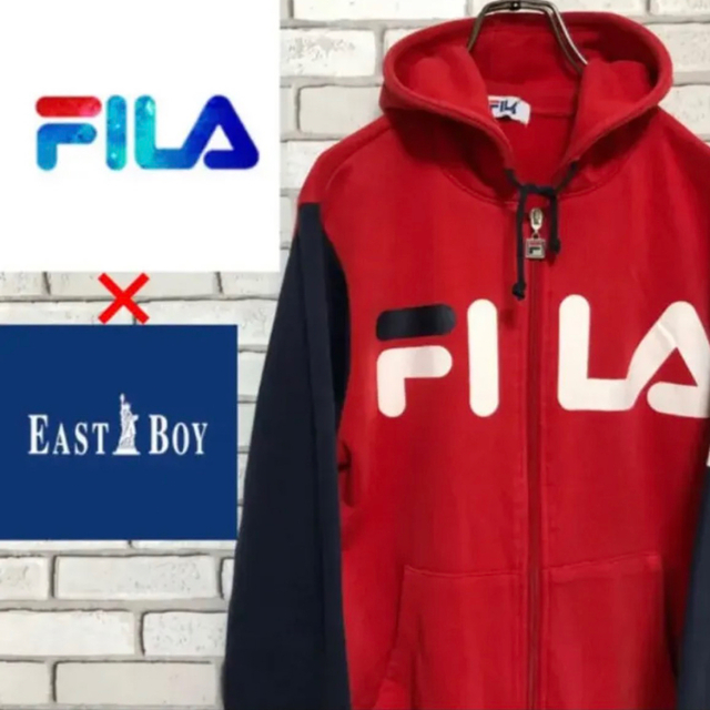 EASTBOY(イーストボーイ)のファラ×イーストボーイ☆ トリコロール ビッグロゴ スウェット ジップパーカー メンズのトップス(パーカー)の商品写真