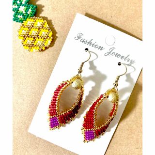 デリカビーズ織り デザインピアス(ピアス)