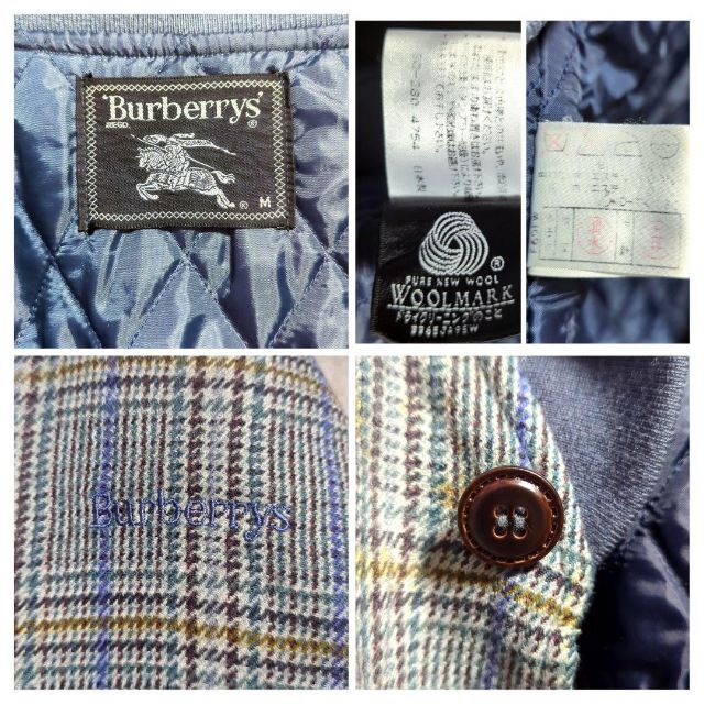 BURBERRY(バーバリー)のBurberrysチェックショールカラーキルティング中綿ジャケット 薄い染み多数 メンズのジャケット/アウター(チェスターコート)の商品写真