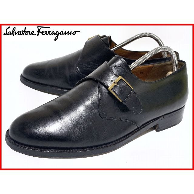 Ferragamo フェラガモ 7≒25.5cm モンクストラップ 黒 D