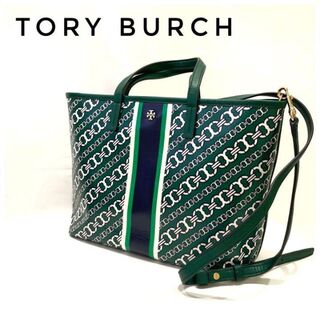 トリーバーチ(Tory Burch)の極美品⭐️トリーバーチ　ショルダーバッグ　トートバッグ　グリーン　ツーウェイ(ショルダーバッグ)