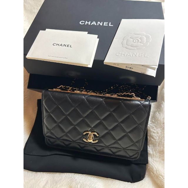 送料無料(沖縄配送) 極美品✨CHANEL ロゴエンボス チェーン