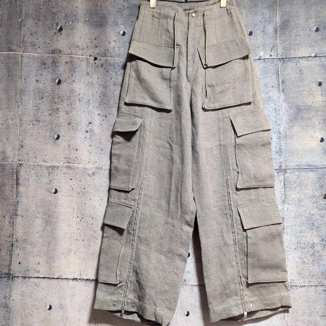 HED MAYNER/リネン カーゴパンツ SS 22 完売商品 試着のみ 【最安値】HED MAYNER 22ss リネンカーゴパンツ
