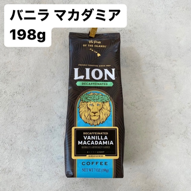 LION(ライオン)の新品　LIONコーヒー　デカフェ　バニラマカダミア　カフェインレス　バレンタイン 食品/飲料/酒の飲料(コーヒー)の商品写真