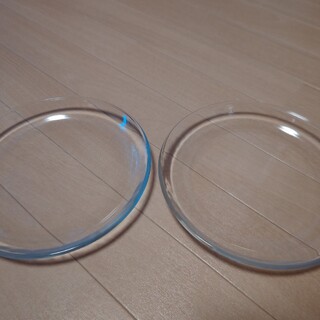 トウヨウササキガラス(東洋佐々木ガラス)のガラスプレート　21㌢　2枚セット(食器)