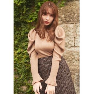 ハーリップトゥ(Her lip to)のher lip to Volume Sleeve Rib Knit Top(ニット/セーター)