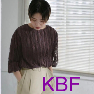 ケービーエフ(KBF)の【KBF】WEB限定　レースフリルブラウス 7分袖(シャツ/ブラウス(長袖/七分))