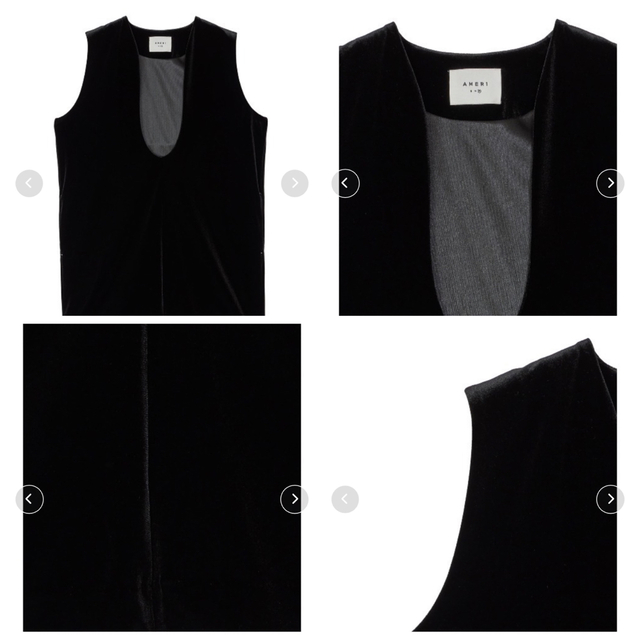 ❤️通販サイト❤️ AMERI NUANCE CURVE VELOUR VEST ブラックF 新品
