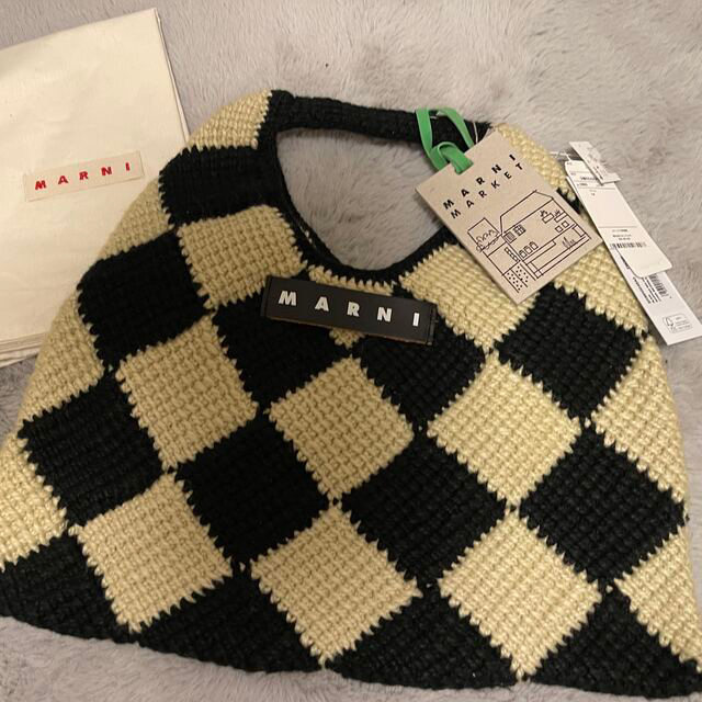 新品マルニ◆スモールニットバッグ MARNI MARKET DIAMOND◆黒