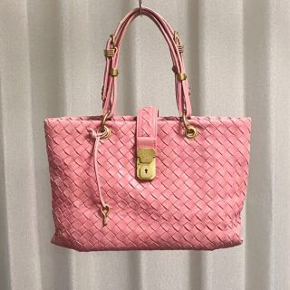 ボッテガヴェネタ(Bottega Veneta)のボッテガヴェネタ ハンドバッグ レザー イントレチャート ピンク系 ローマ(トートバッグ)