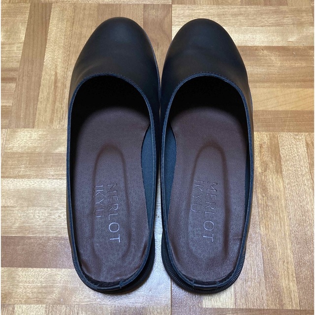 【定価3,970円・新品】ラバーソールローファー　ブラック　Mサイズ レディースの靴/シューズ(ミュール)の商品写真