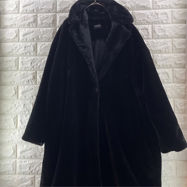 MELANGE】Ladies'ブラックファーコート サイズL相当の通販 by けってぃ ...