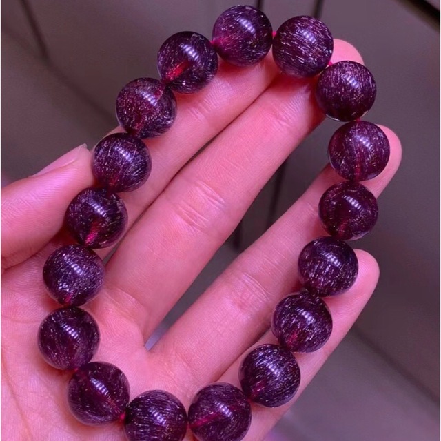 高級】フラワー パープルルチル スーパーセブン ブレスレット 12mm