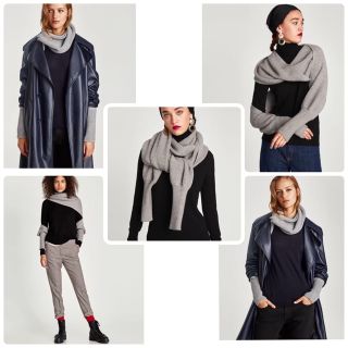 ザラ(ZARA)のZARA マルチポジション ニット スカーフ マフラー 変形 セーター(ニット/セーター)