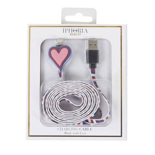 アイフォリア(IPHORIA)のCharging Cable Apple iPhone Heart Red(バッテリー/充電器)