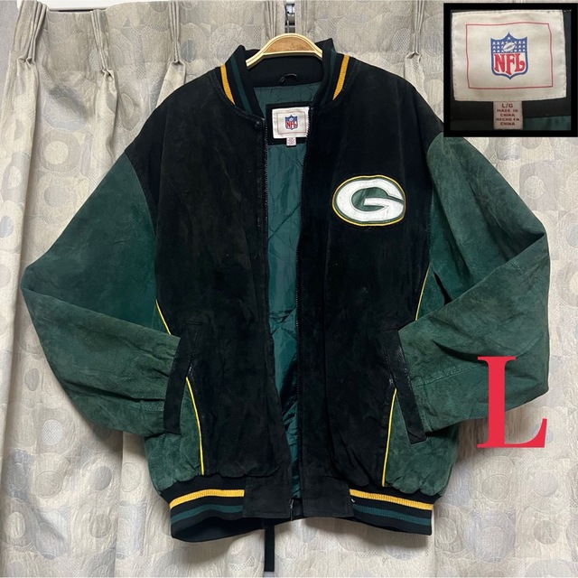 NFL パッカーズ スエード スウェード スタジャンL PACKERS