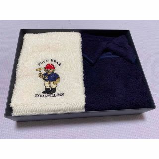 ラルフローレン(Ralph Lauren)のラルフ　ローレン　ウォッシュタオル　2枚　紺　白　ポロベア(タオル/バス用品)