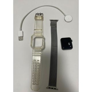 アップルウォッチ(Apple Watch)のApple Watch シーズン3 とシルバーとクリアのバンド(腕時計(デジタル))