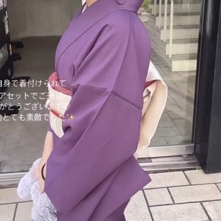 色無地 紫の洗える着物の通販 by すみ｜ラクマ
