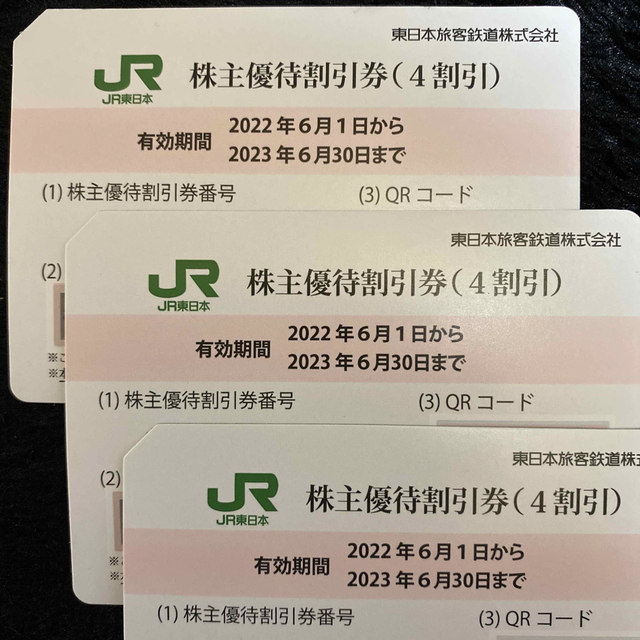 JR東日本 株主優待割引券3枚