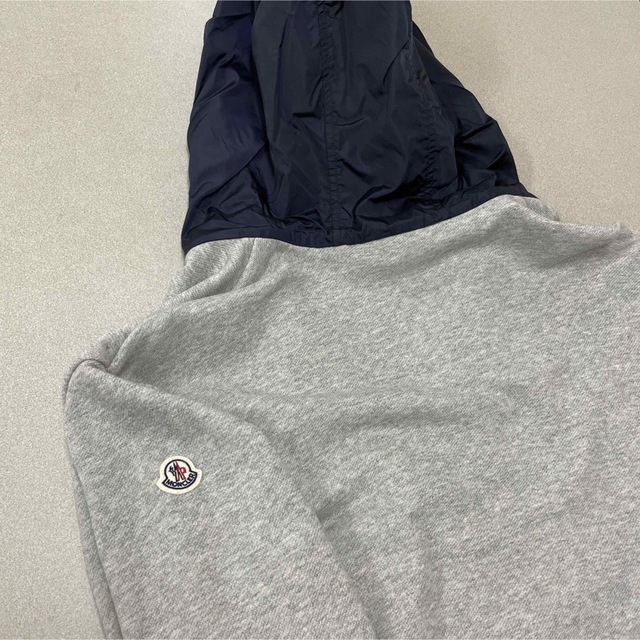 モンクレール スエット ロゴ ストライプ パーカー GREY ダウン