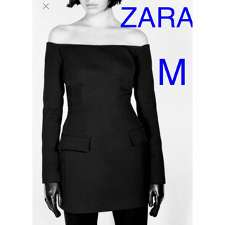 ザラ(ZARA)のZARA新品タグなし　Mサイズ　オフショルダー ワンピース(ミニワンピース)