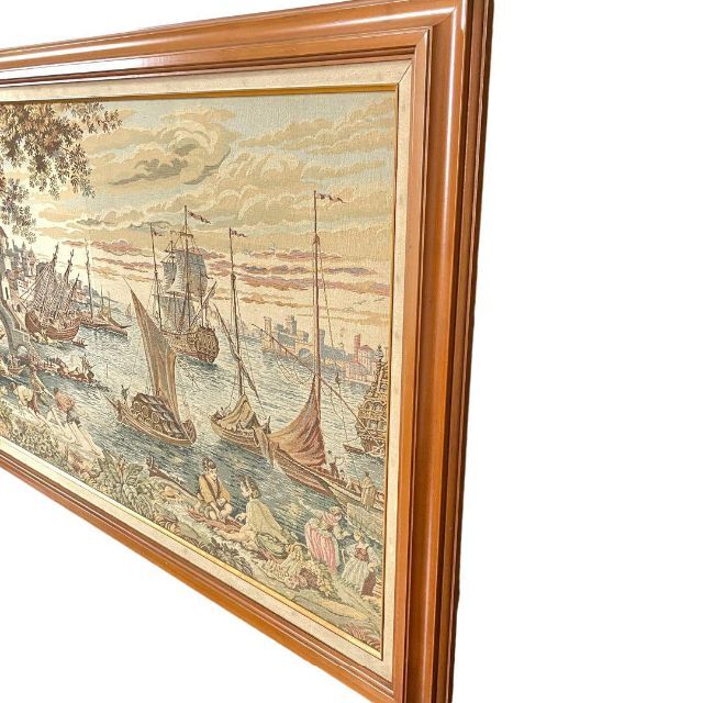最高級品 ゴブラン織 大型 タペストリー 絵画 額縁 126×80cm 綺麗