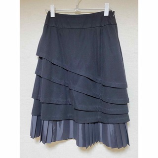 ヒロコビス　裾プリーツスカート　Mサイズ(ひざ丈スカート)