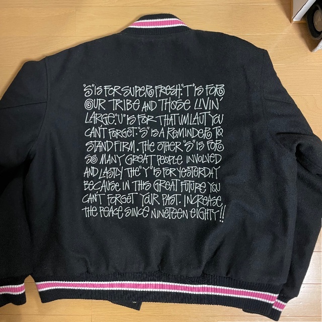 STUSSY / S TALK MELTON VARSITY JACKET