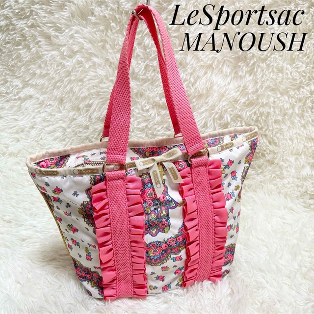 バッグ【希少】LeSportsac ×MANOUSHコラボ フリル ハンドバッグ