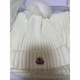 ラスト1点⭐新品 MONCLER ニット帽 Lサイズ ホワイト 大人OK www