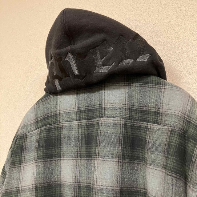 Supreme - 込☆Supreme Hooded Flannel Zip Up Shirt☆黒Mの通販 by