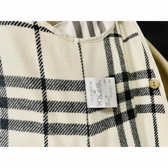 バーバリーブルーレーベルトレンチコート ベージュ 38 取外可能裏地付き 美品