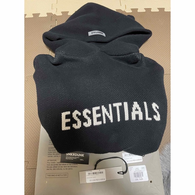 Essential(エッセンシャル)のESSENTIALS Knit Hoodie "Black" size S メンズのトップス(パーカー)の商品写真