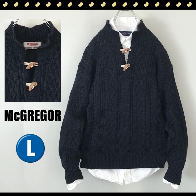 McGREGOR マックレガー 3WAY襟パターン ハーフボタンニット セーター