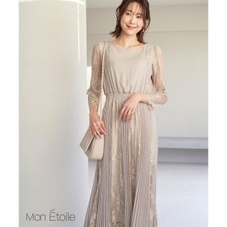 ロペピクニック(Rope' Picnic)の【ベージュ（27）】【一部店舗限定】【Mon E'toile/モンエトワール】プリーツコンビレースDress(ロングワンピース/マキシワンピース)